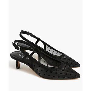 J.Crew Womens Mesh Slingback Heels Black Size 7.5 CA784